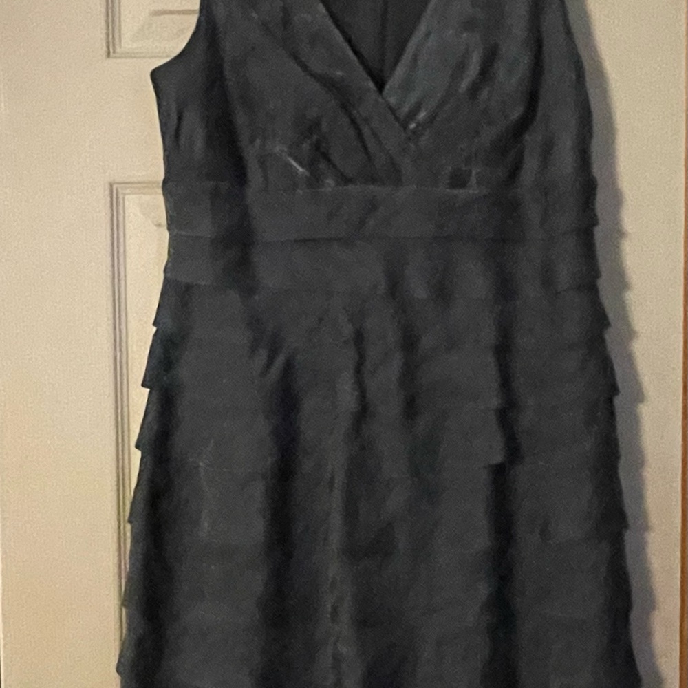 Blue cocktail dress with pleats